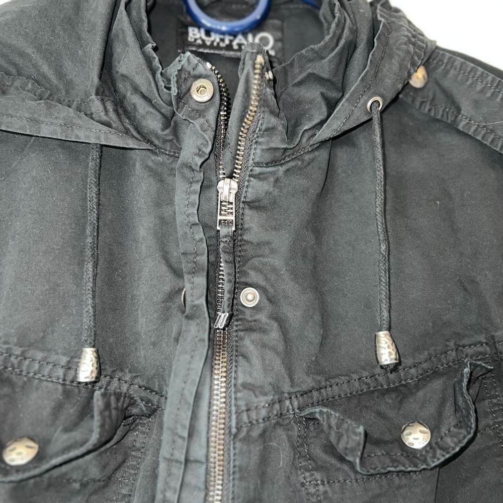 Buffalo David Bitton Hooded Black Cargo Jacket - Women’s S - Picture 6 of 11